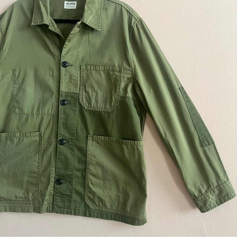 Todd Snyder NEW Men’s Patched French Chore Coat Surplus Olive In L - Picture 7 of 15